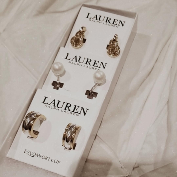 Ralph Lauren Clip On Earings Set of 3 - Picture 1 of 6